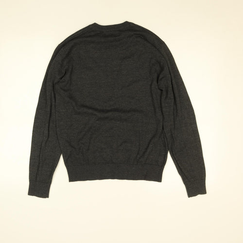 Pierre Cardin Men’s Grey V-Neck Knit Jumper Size S Cotton Blend