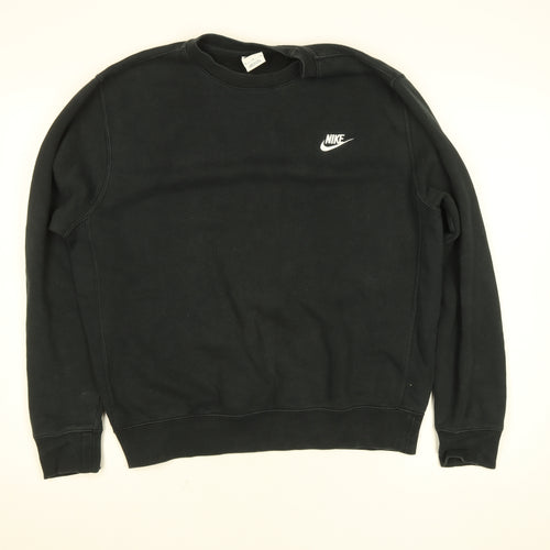 Nike Men's Black Crew Neck Fleece Sweatshirt Size M Regular Fit