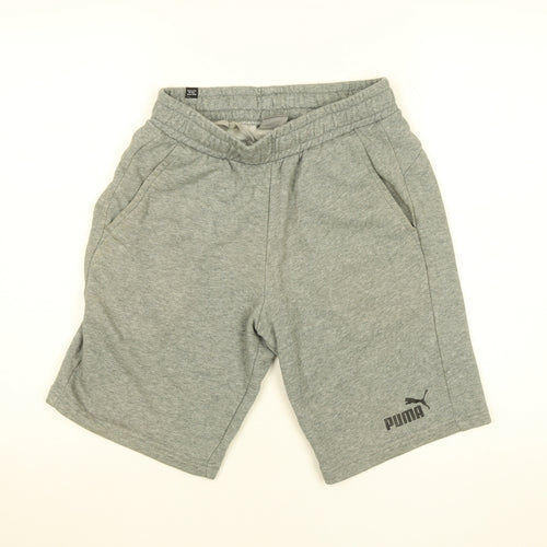 Puma Mens Grey Sweat Shorts Size S Elastic Waist Sportswear