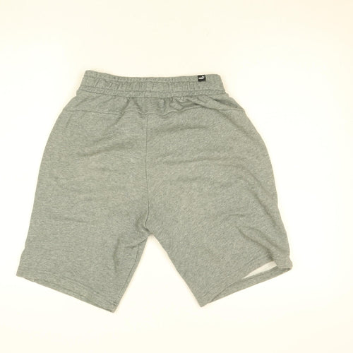 Puma Mens Grey Sweat Shorts Size S Elastic Waist Sportswear