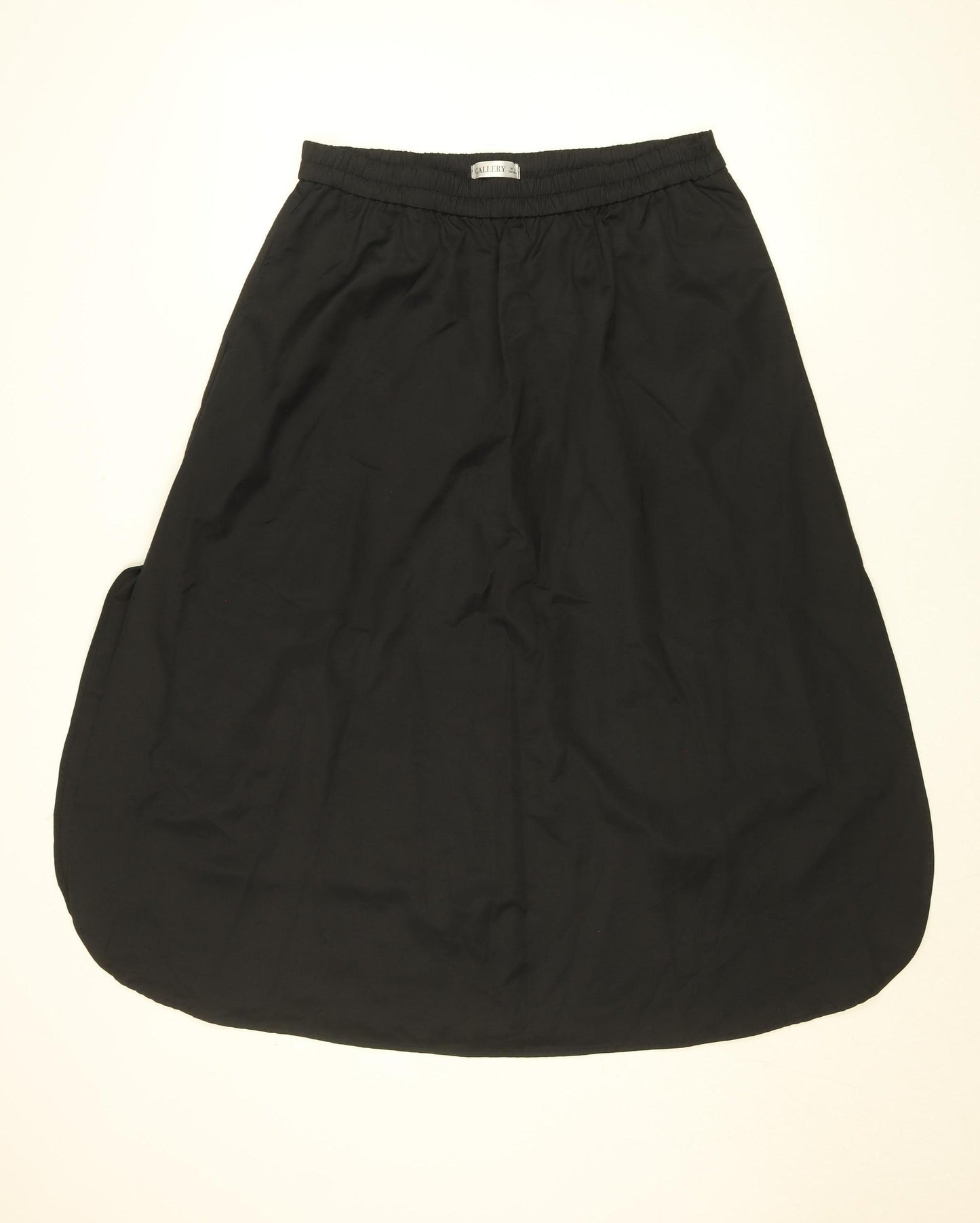 Gallery Women Black A-Line Midi Skirt Size M Elastic Waist