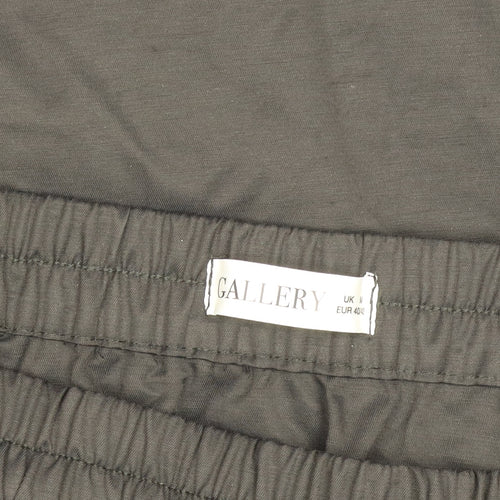 Gallery Women Black A-Line Midi Skirt Size M Elastic Waist