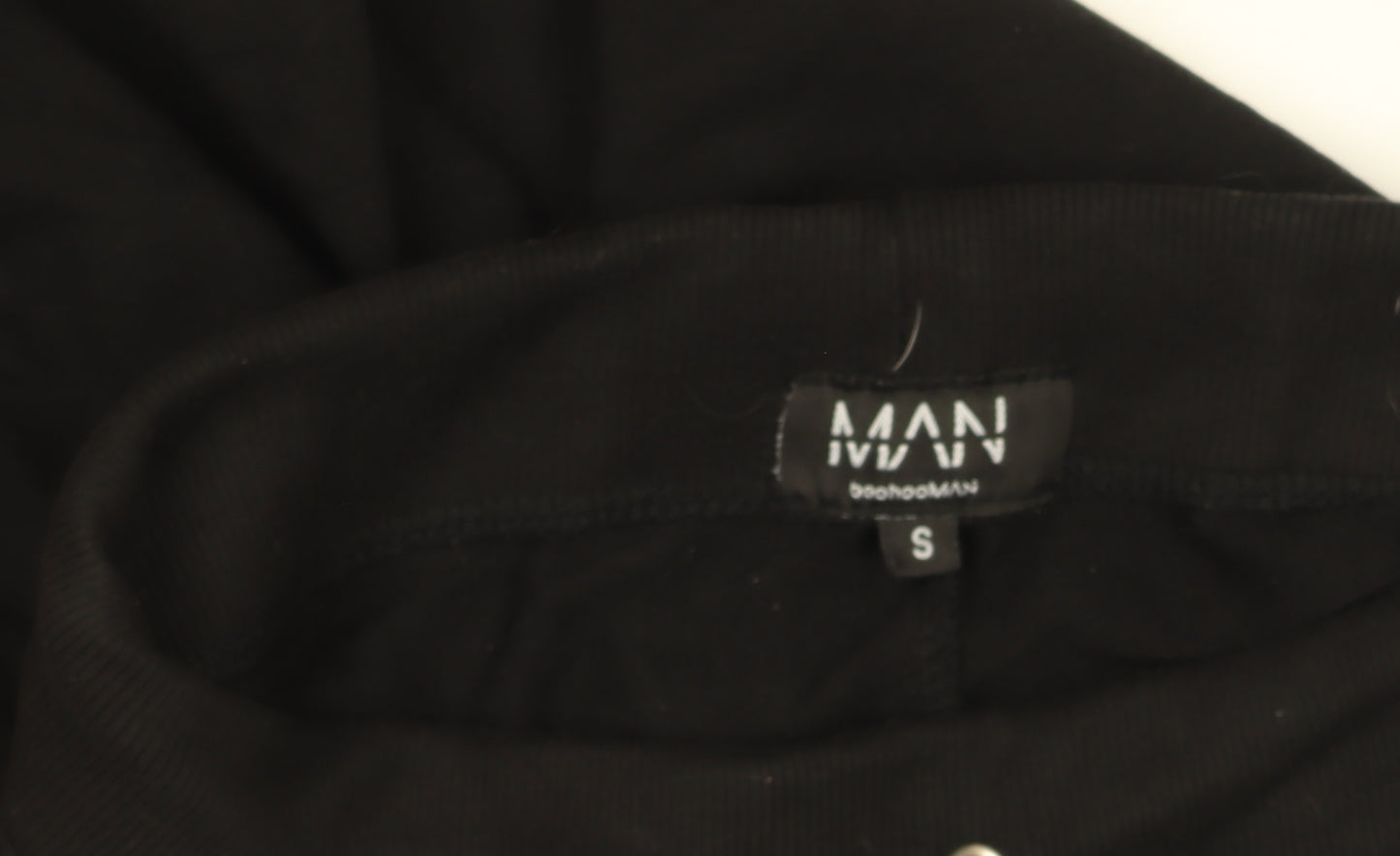 boohooMAN Men's Black Jogger Sweatpants S Side Stripe Activewear