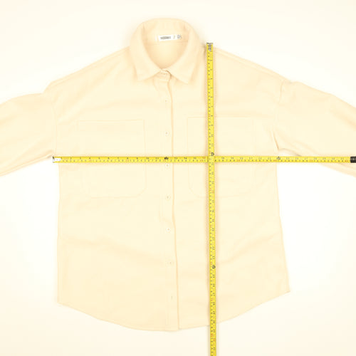 Missguided Womens Beige Long Sleeve Button Blazer Jacket Size 12