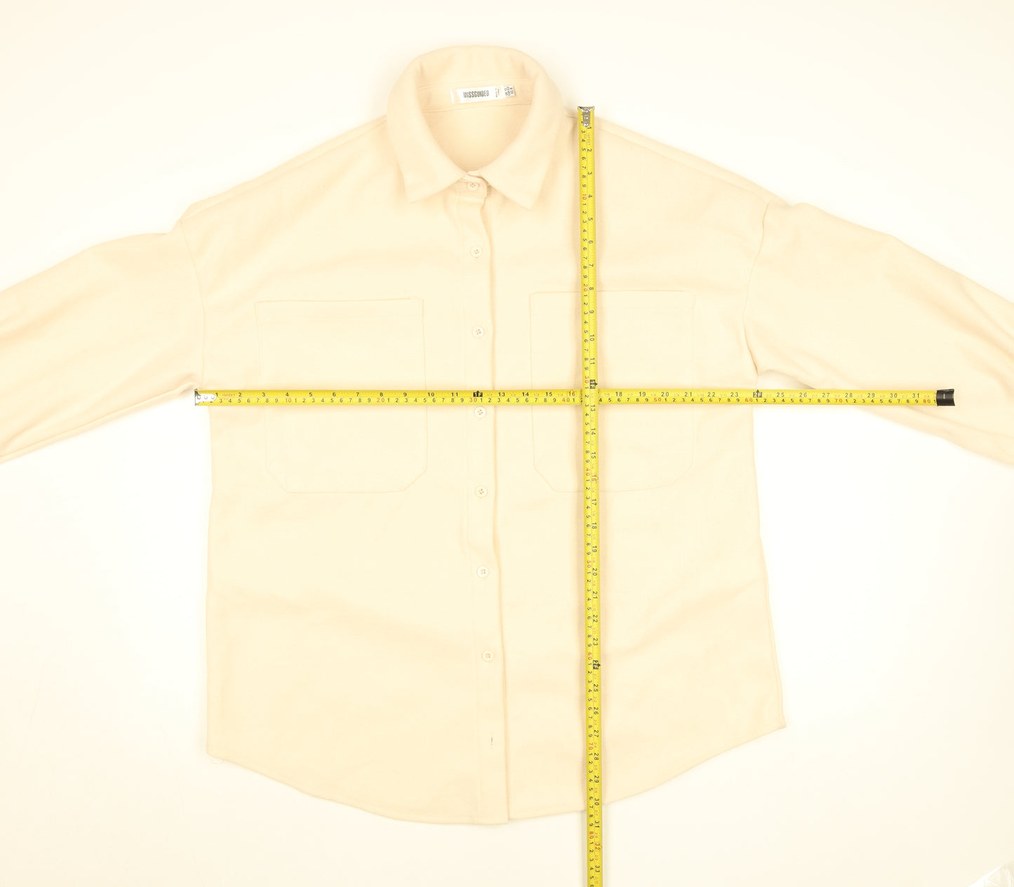 Missguided Womens Beige Long Sleeve Button Blazer Jacket Size 12
