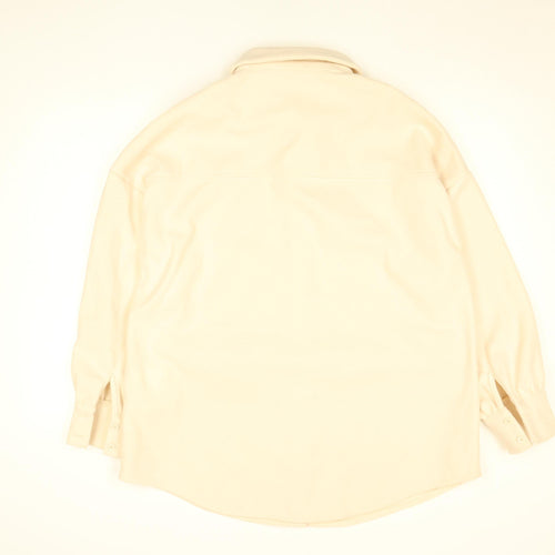 Missguided Womens Beige Long Sleeve Button Blazer Jacket Size 12