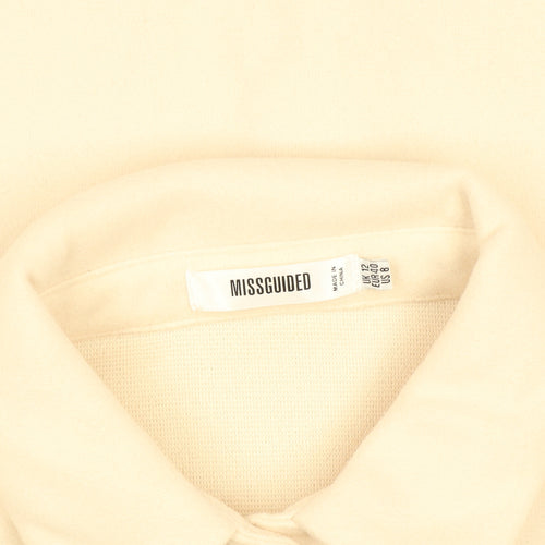 Missguided Womens Beige Long Sleeve Button Blazer Jacket Size 12