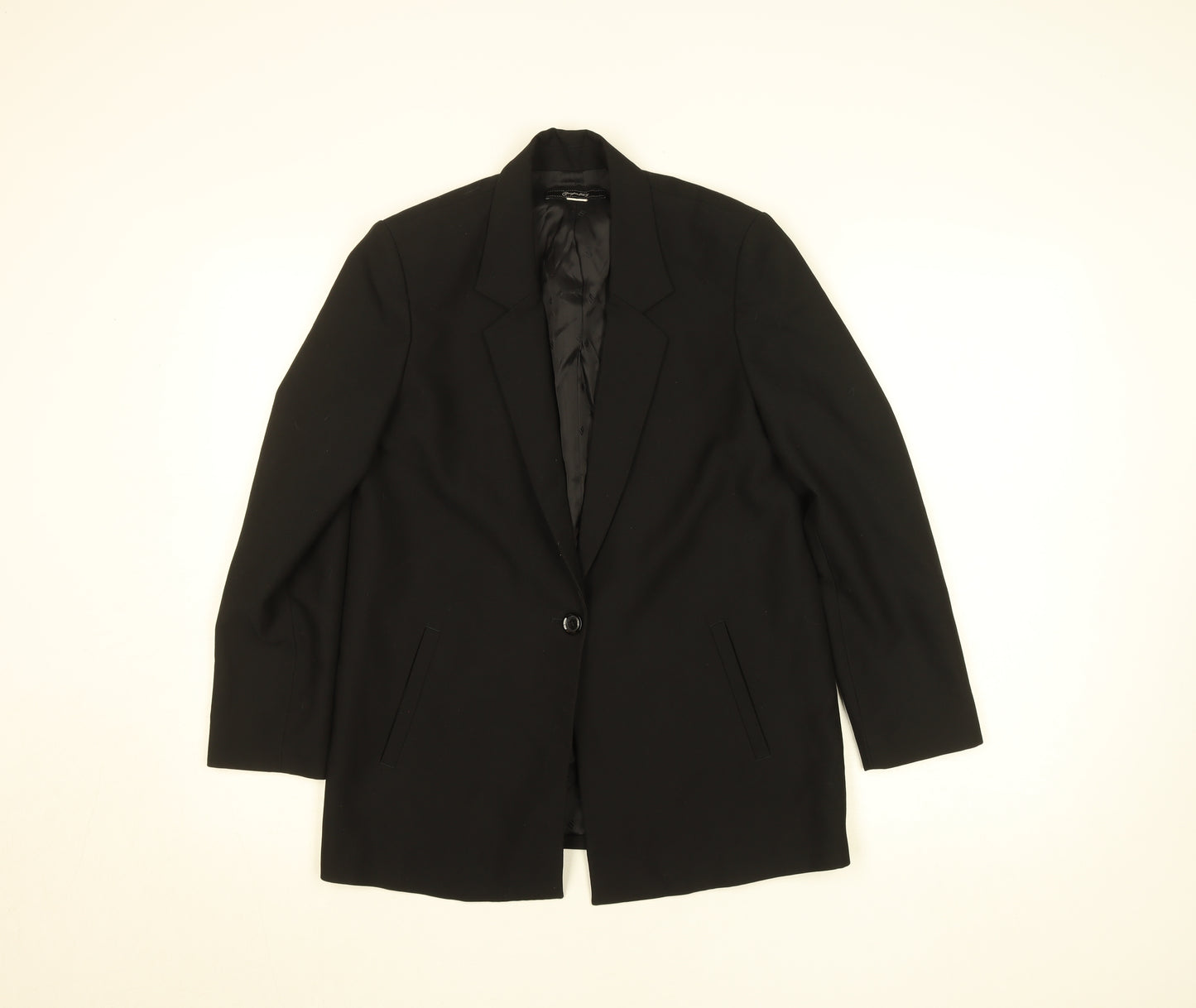 Croppata II Women's Black Regular Fit Single-Breasted Blazer Size M