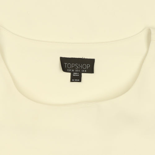 Topshop Women's Ivory Short Sleeve Blouse UK 8