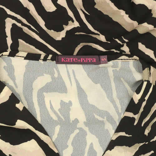 Kate + Pippa Women's Black Zebra Print Wrap Blouse Size S