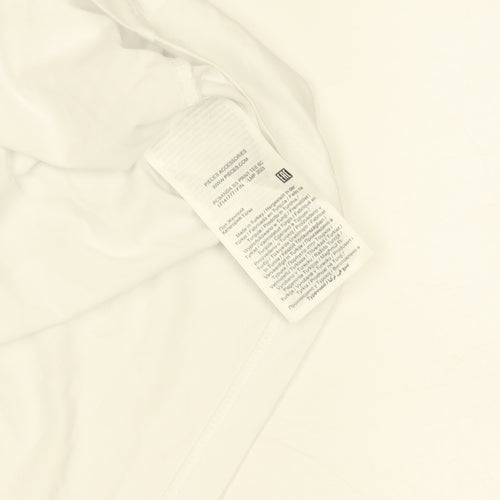 Pieces Women's White Cotton Graphic T-Shirt Size S Vacanza Print