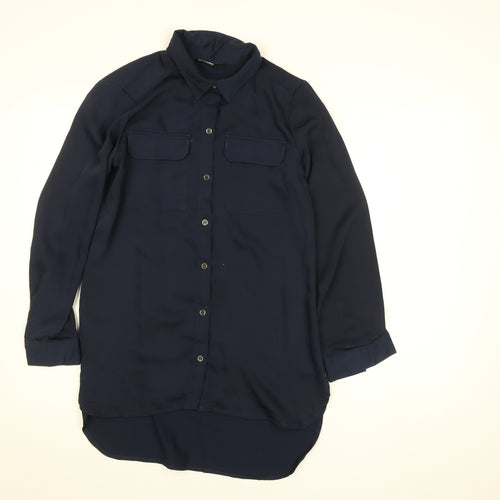 Zudio Women’s Blue Long Sleeve Collared Button-Up Shirt Size M