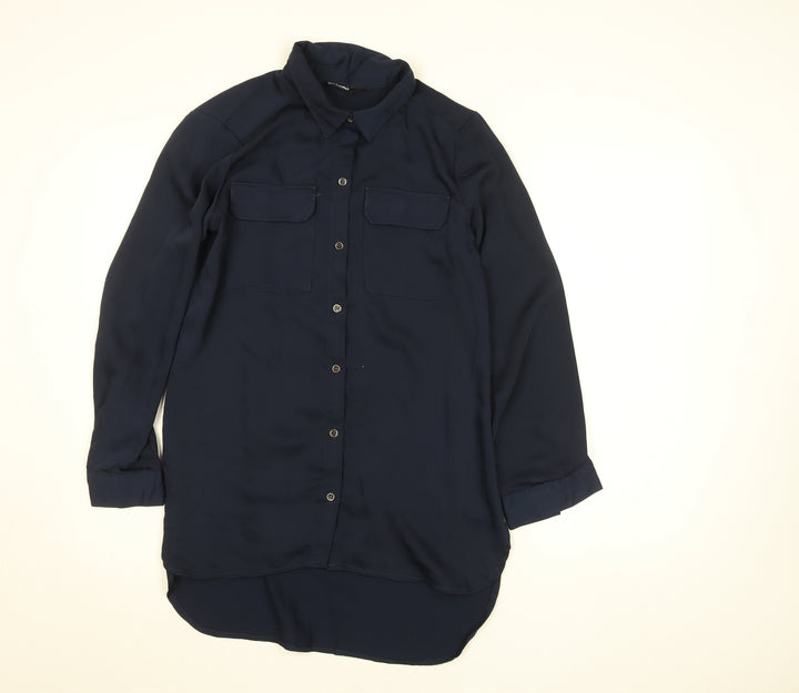 Zudio Women’s Blue Long Sleeve Collared Button-Up Shirt Size M