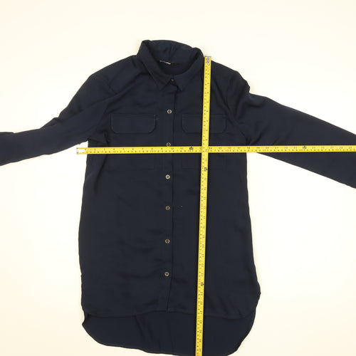 Zudio Women’s Blue Long Sleeve Collared Button-Up Shirt Size M