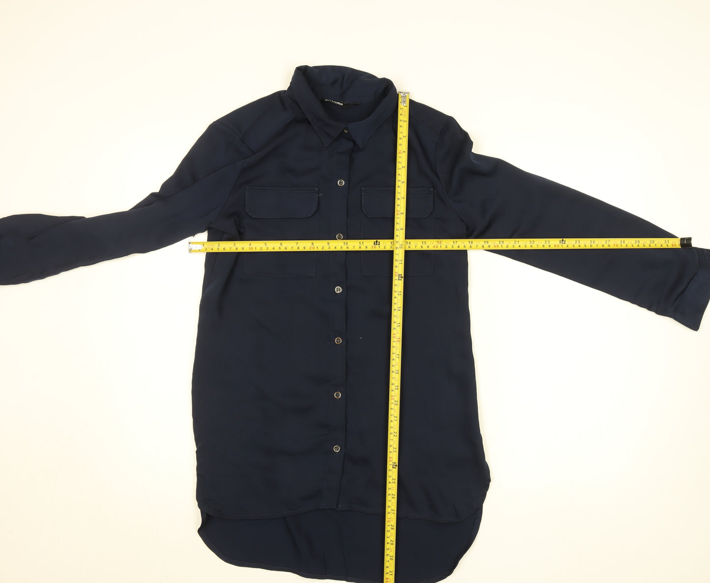 Zudio Women’s Blue Long Sleeve Collared Button-Up Shirt Size M