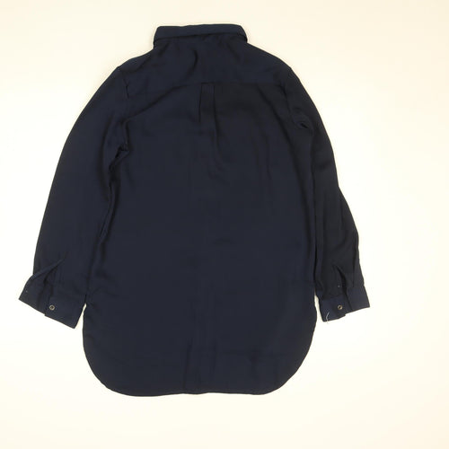 Zudio Women’s Blue Long Sleeve Collared Button-Up Shirt Size M