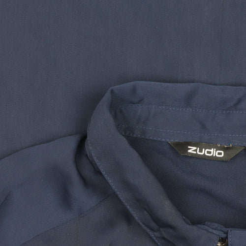 Zudio Women’s Blue Long Sleeve Collared Button-Up Shirt Size M