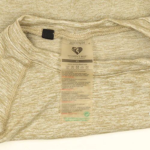 Women's Best Beige XS Cropped Long Sleeve Gym Top