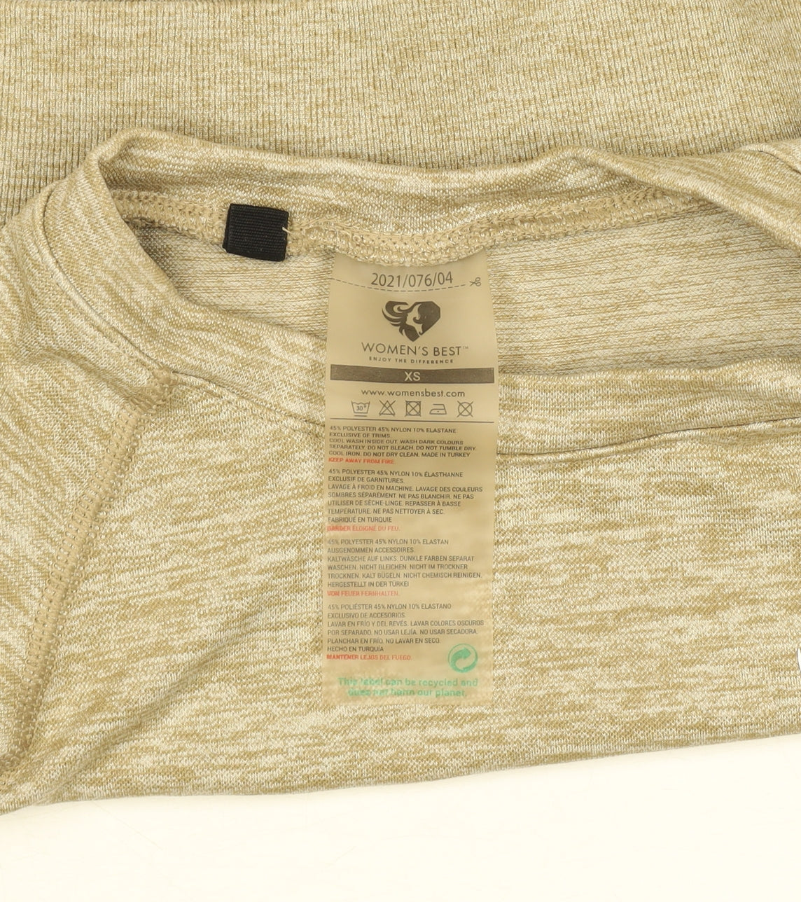 Women's Best Beige XS Cropped Long Sleeve Gym Top