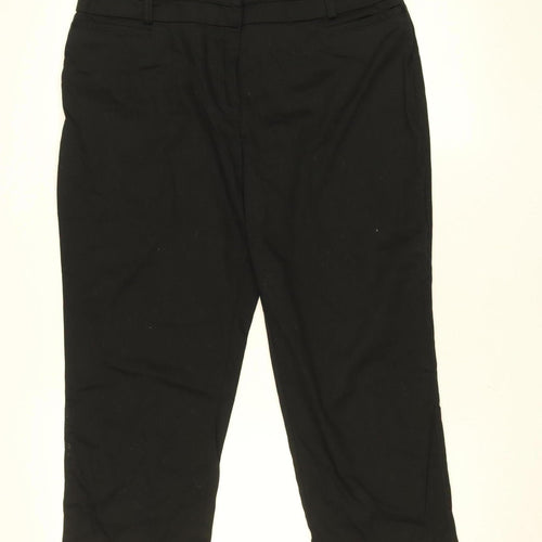 Dunnes Women's Black Cotton Stretch Trousers Size 16