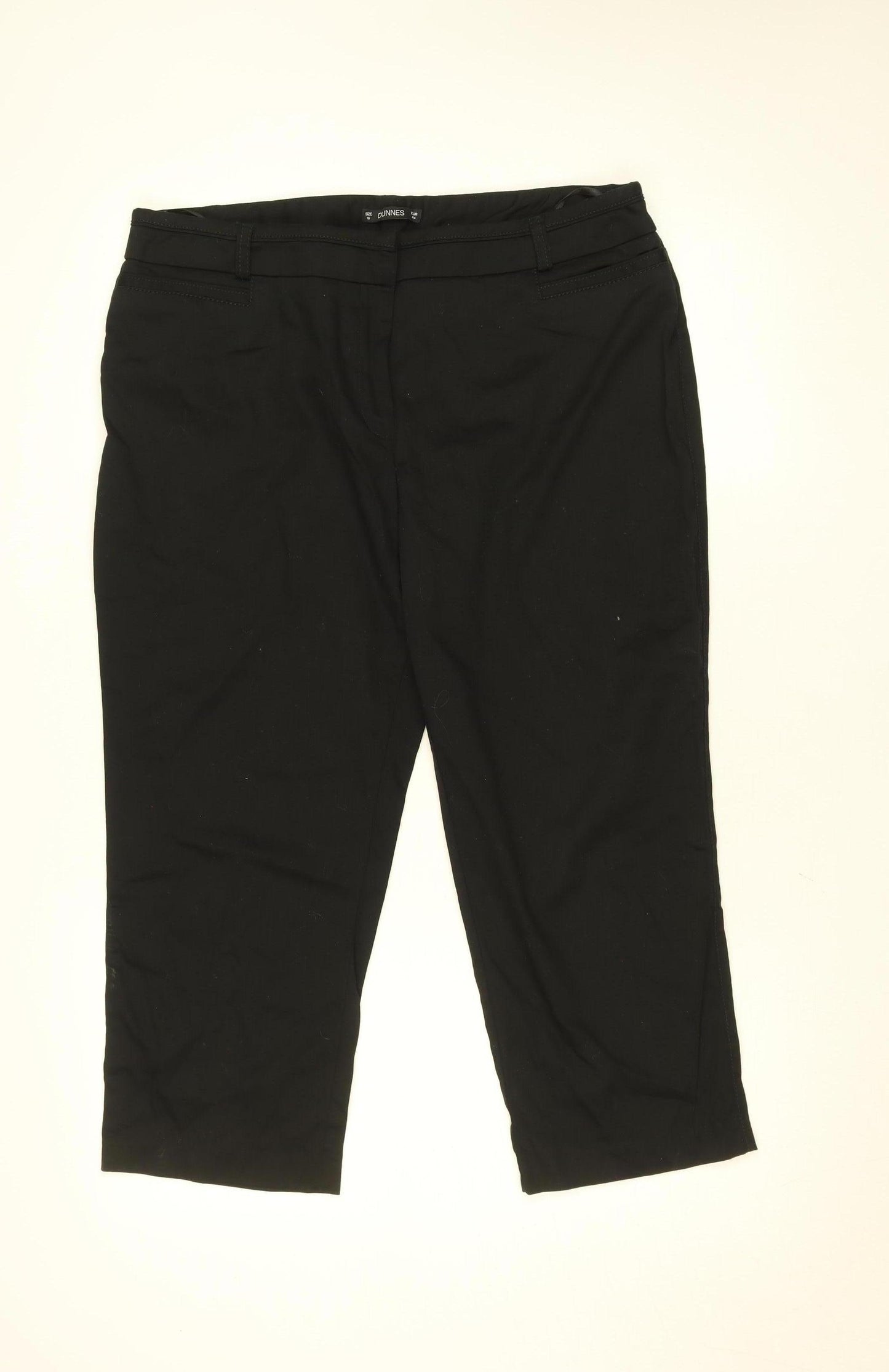 Dunnes Women's Black Cotton Stretch Trousers Size 16