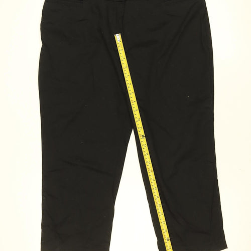 Dunnes Women's Black Cotton Stretch Trousers Size 16