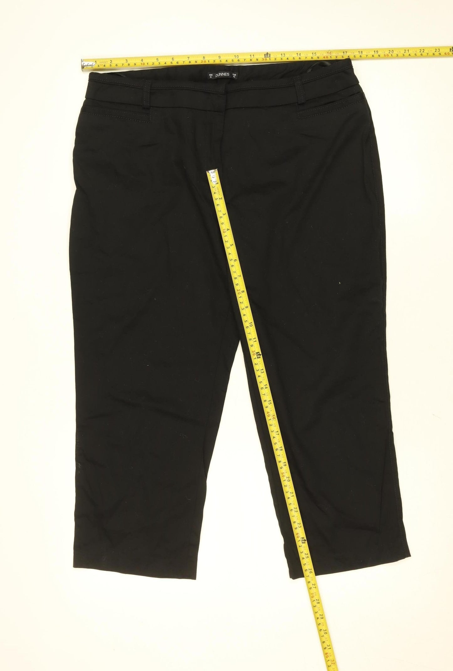 Dunnes Women's Black Cotton Stretch Trousers Size 16