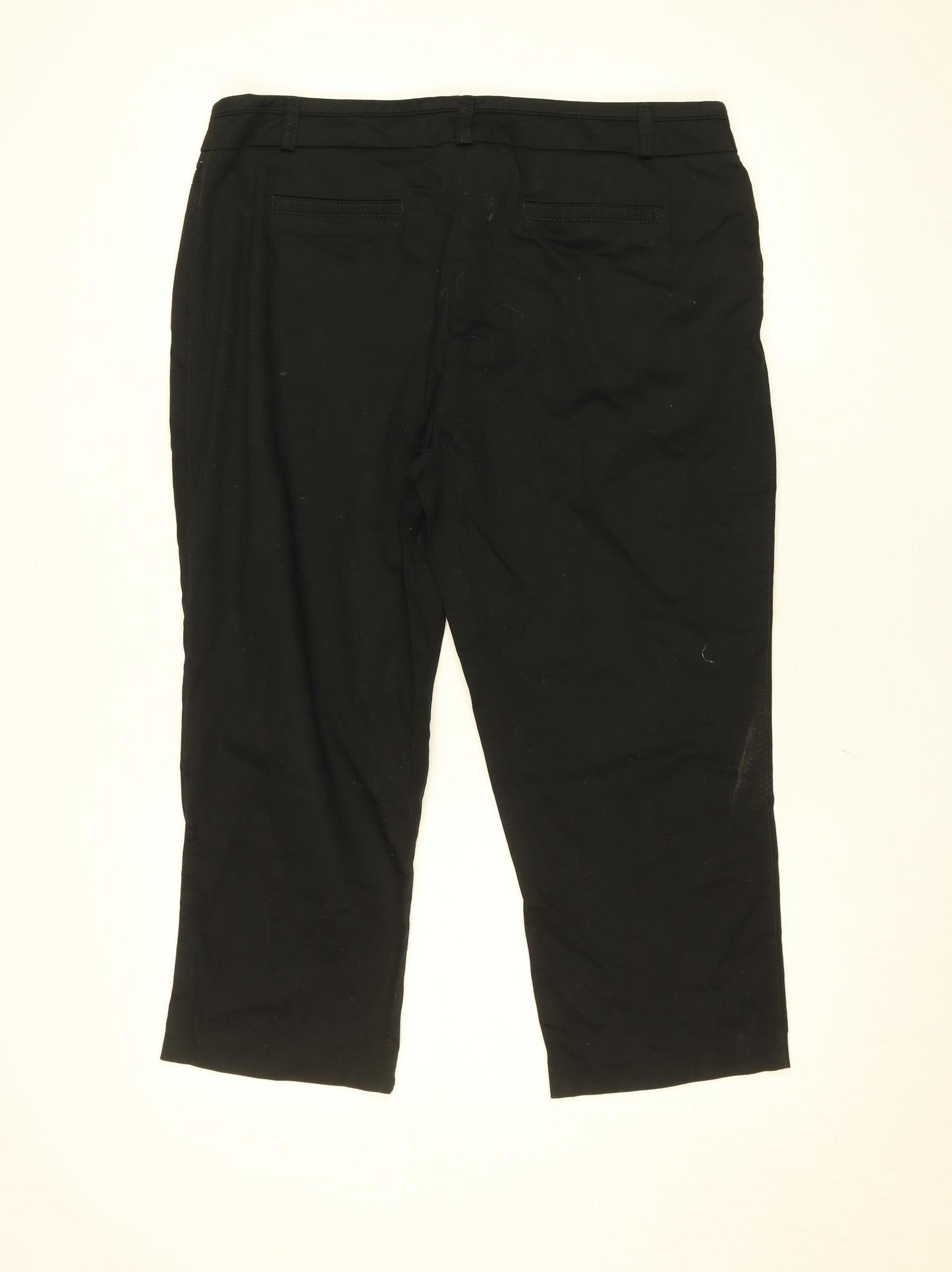 Dunnes Women's Black Cotton Stretch Trousers Size 16