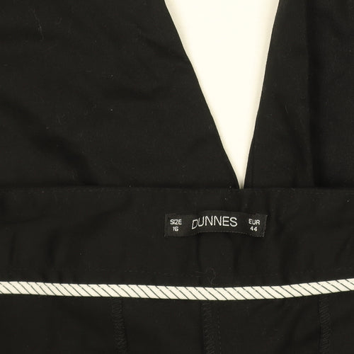 Dunnes Women's Black Cotton Stretch Trousers Size 16