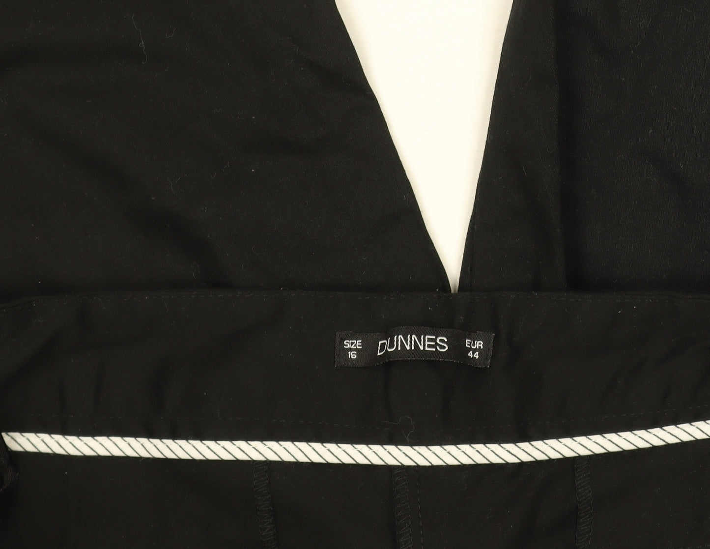 Dunnes Women's Black Cotton Stretch Trousers Size 16