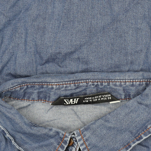 Armani Exchange Womens Blue Denim Button-Up Shirt XS Long Sleeve