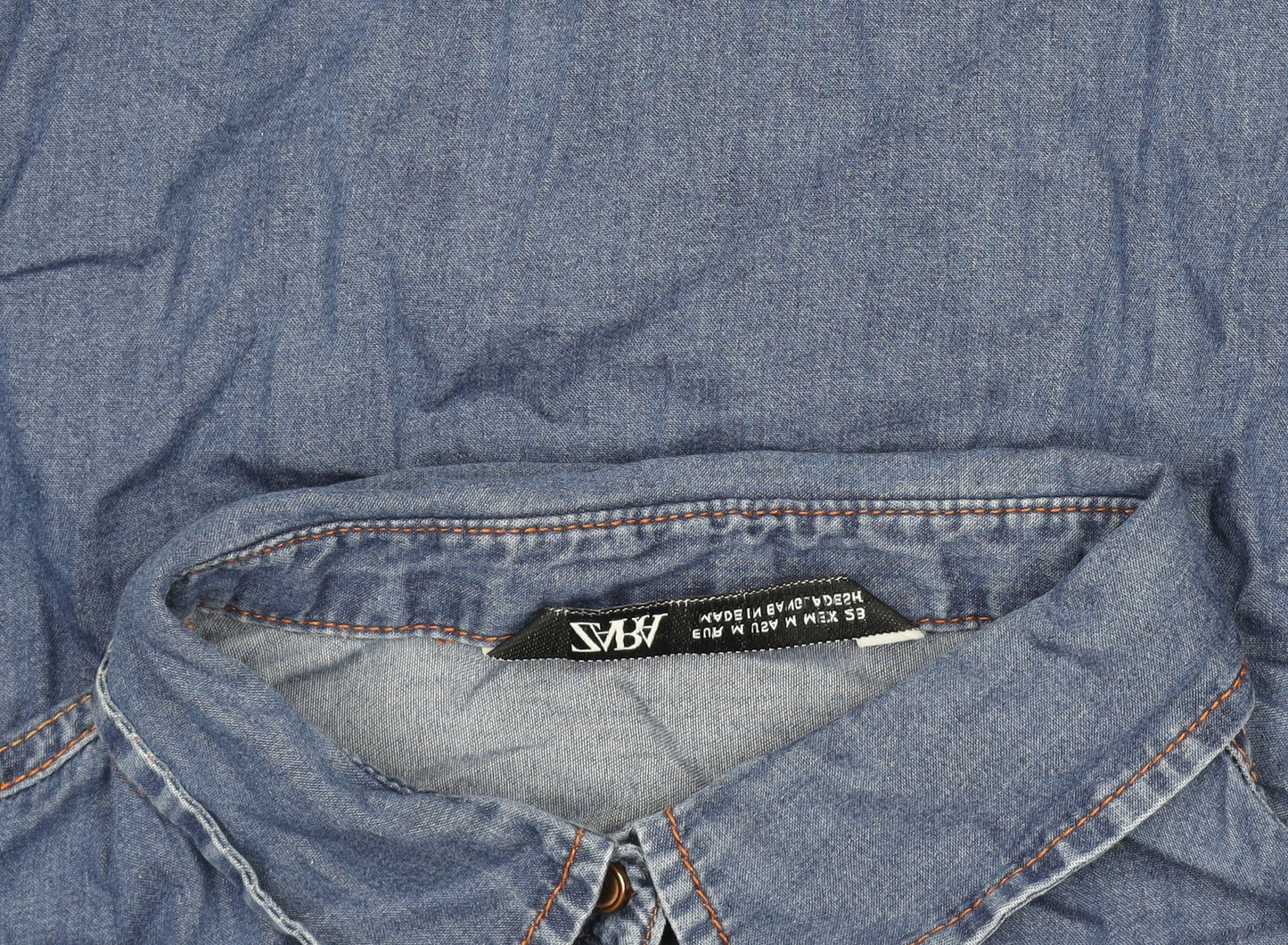 Armani Exchange Womens Blue Denim Button-Up Shirt XS Long Sleeve