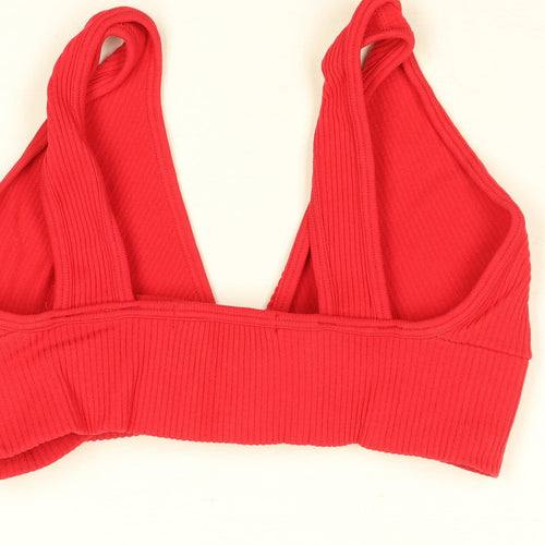 Dunnes Stores Red Ribbed Cropped V-Neck Tank Top Women’s XS