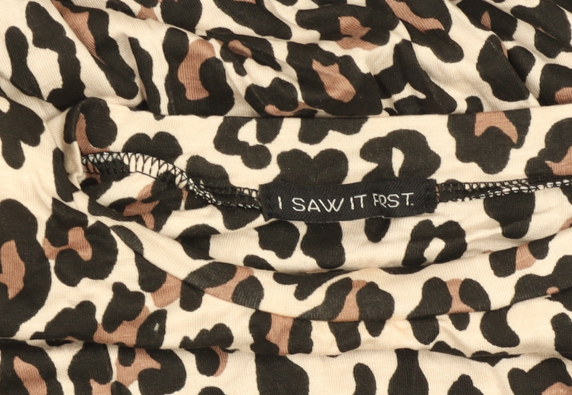 I Saw It First Women’s Multicoloured Leopard Bodycon Dress Size 14