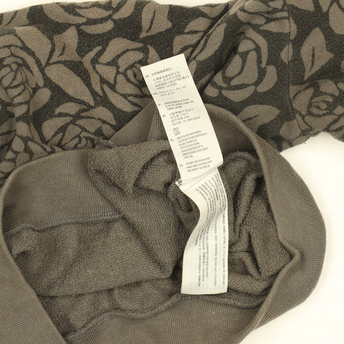 Abercrombie & Fitch Womens Brown Floral Cropped Long Sleeve Sweatshirt S