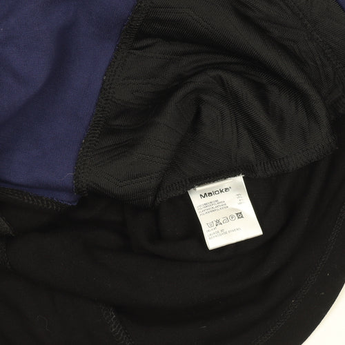 Maloka Womens Black Blue Full Zip Slim Fit Jacket Size M
