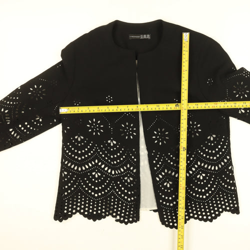 Atmosphere Womens Black Cutwork Lace Lined Jacket Size 8