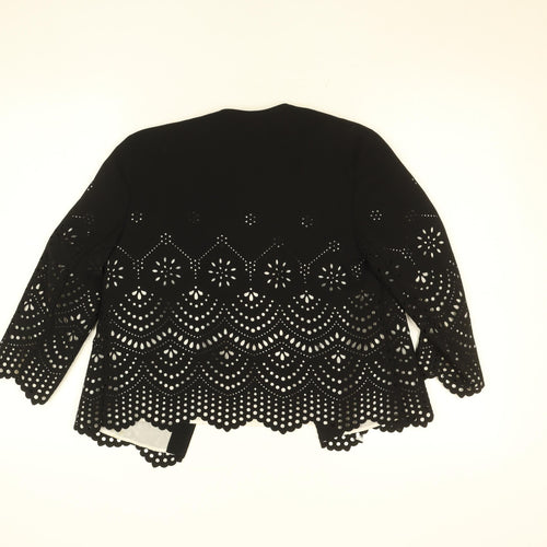 Atmosphere Womens Black Cutwork Lace Lined Jacket Size 8