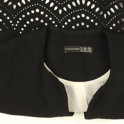 Atmosphere Womens Black Cutwork Lace Lined Jacket Size 8