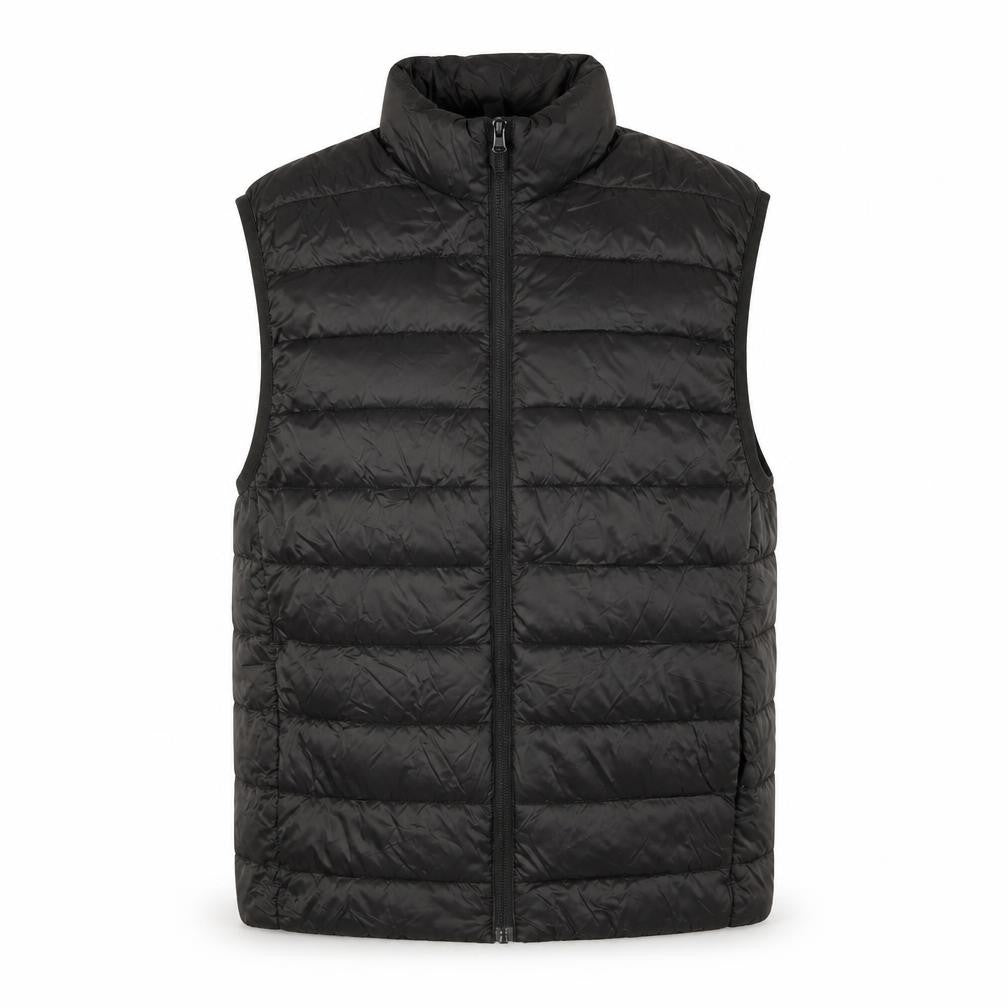 H&M Women Black Puffer Waistcoat Size 12 Windproof Water Resistant