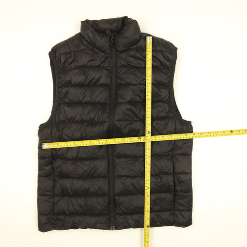 H&M Women Black Puffer Waistcoat Size 12 Windproof Water Resistant
