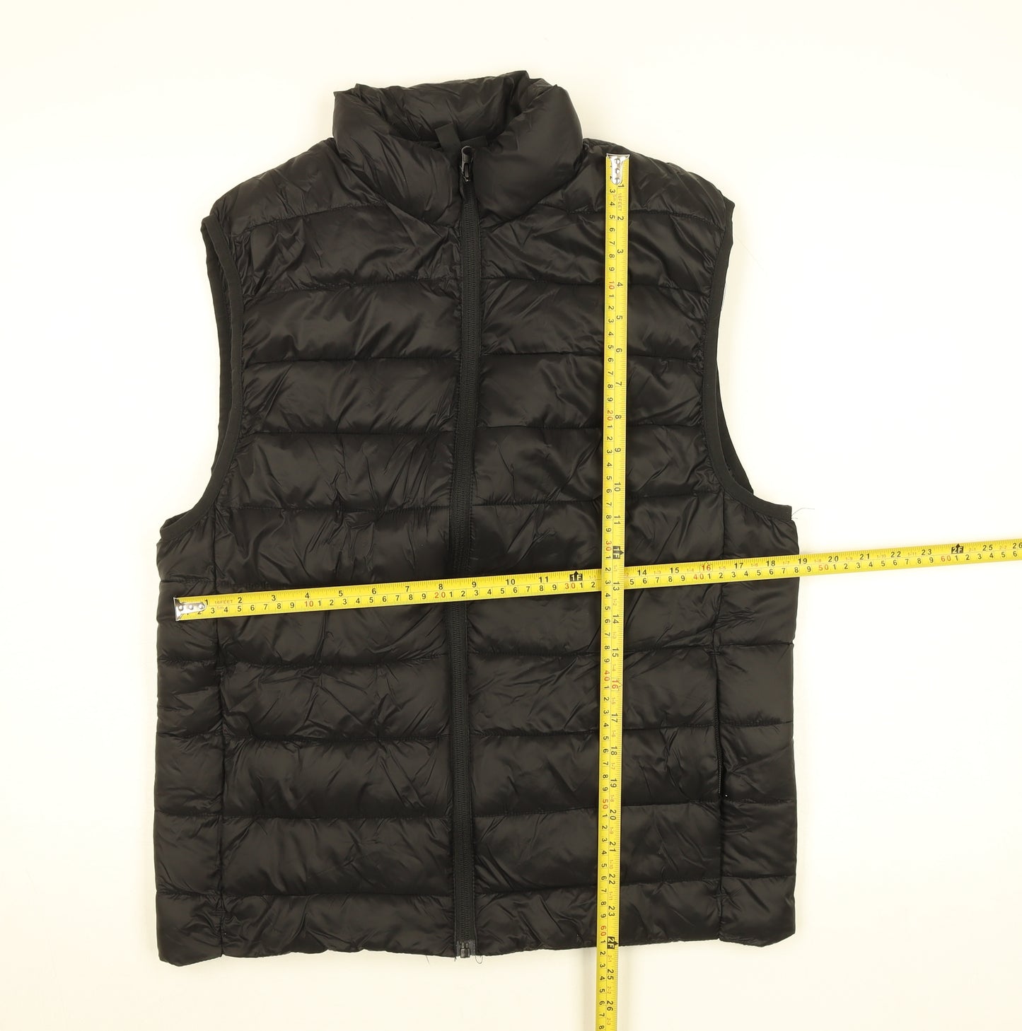 H&M Women Black Puffer Waistcoat Size 12 Windproof Water Resistant