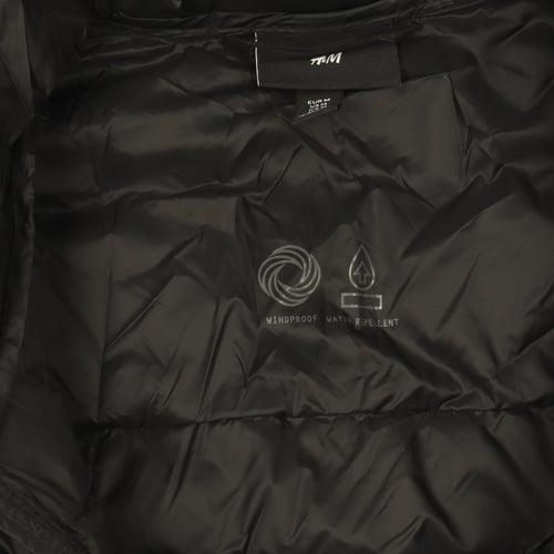 H&M Women Black Puffer Waistcoat Size 12 Windproof Water Resistant