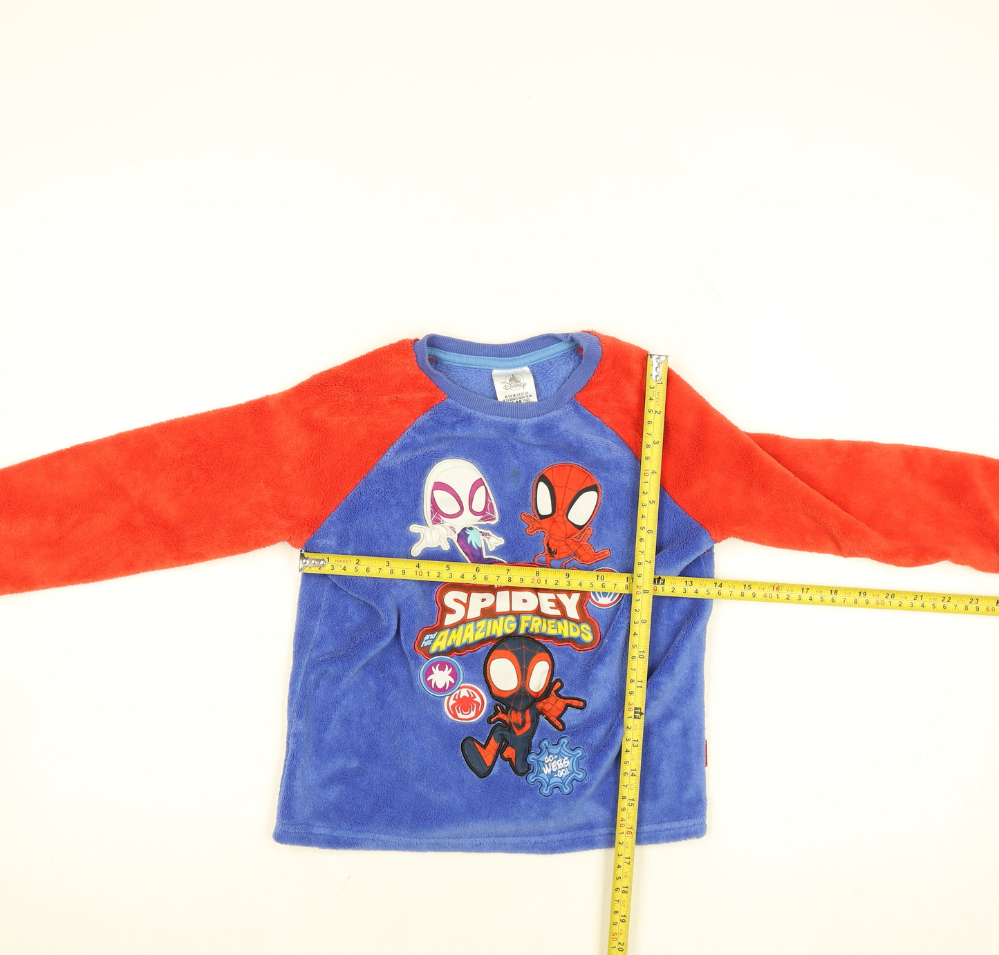 Disney Boys Blue Red Spider-Man Fleece Jumper 5-6 Years Pullover Sweatshirt