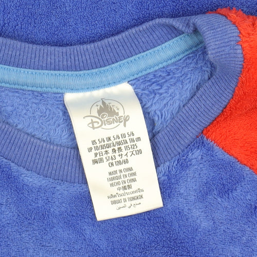 Disney Boys Blue Red Spider-Man Fleece Jumper 5-6 Years Pullover Sweatshirt