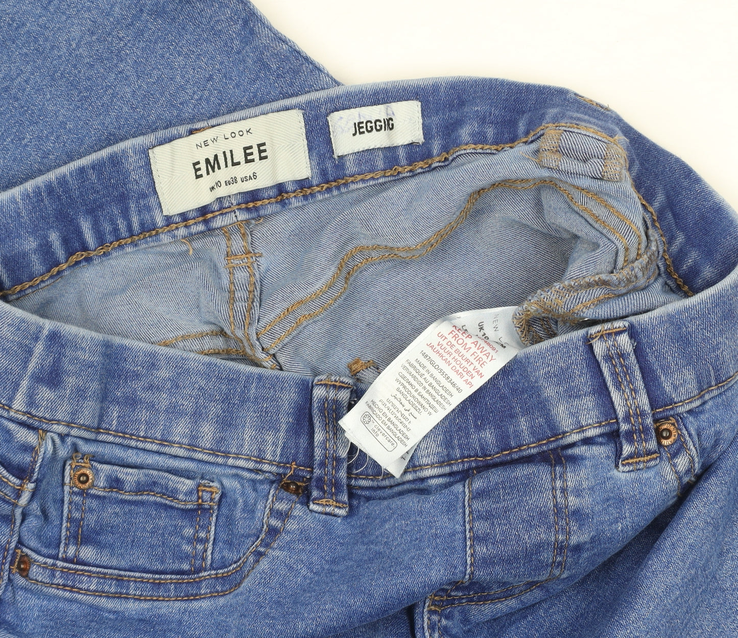 New Look Emilee Blue Denim Jegging Women's Size 8 Stretch Leggings