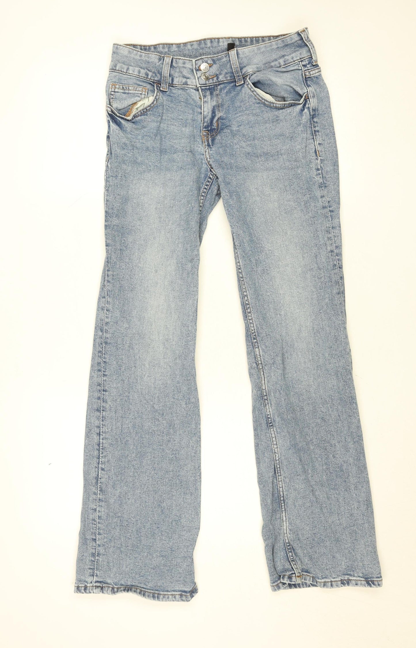 DIVIDED Womens Blue Light Wash Straight Denim Jeans Size 10