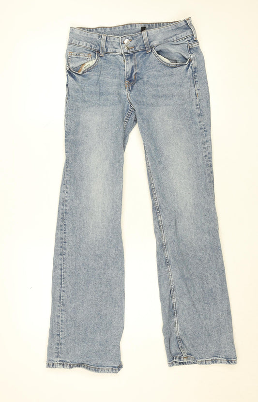 DIVIDED Womens Blue Light Wash Straight Denim Jeans Size 10