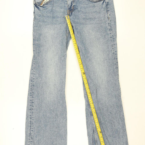 DIVIDED Womens Blue Light Wash Straight Denim Jeans Size 10