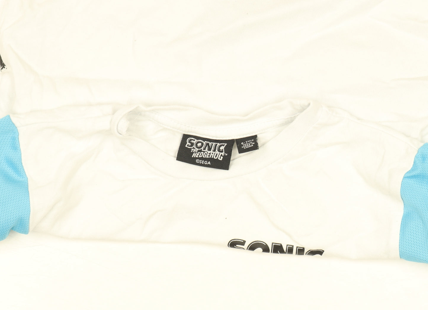 Primark Boys White Sonic the Hedgehog T-Shirt 6-7 Years Short Sleeve